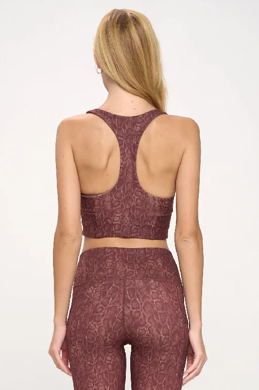 Faith - Burgundy Snake Skin Racerback Bra - LIMITED EDITION