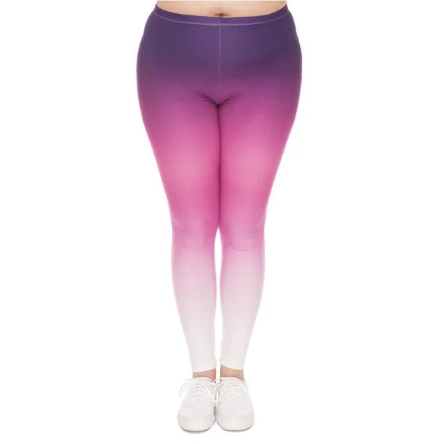 Gradient Color Printed High Waist Leggings