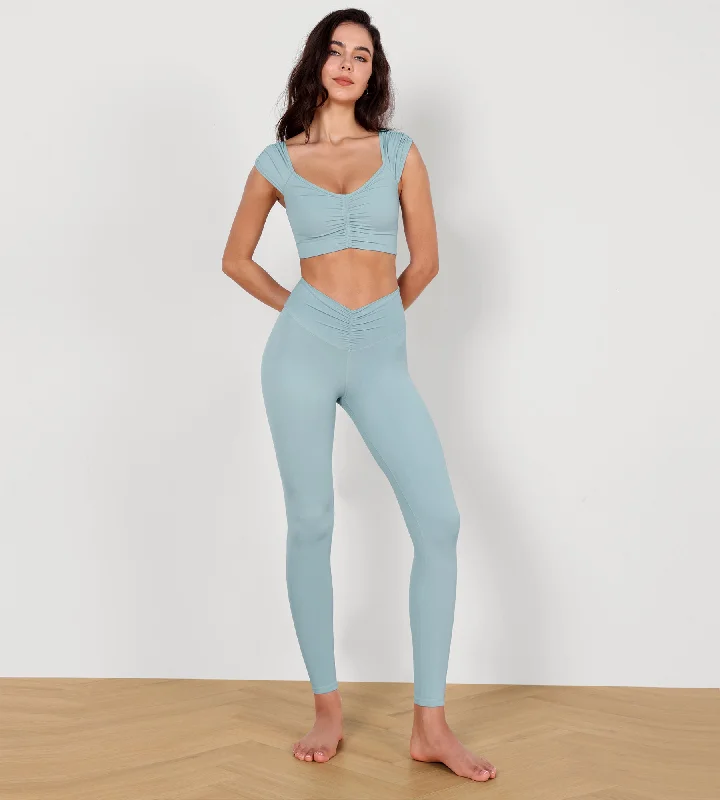 High Waist Crossover Ruched Leggings