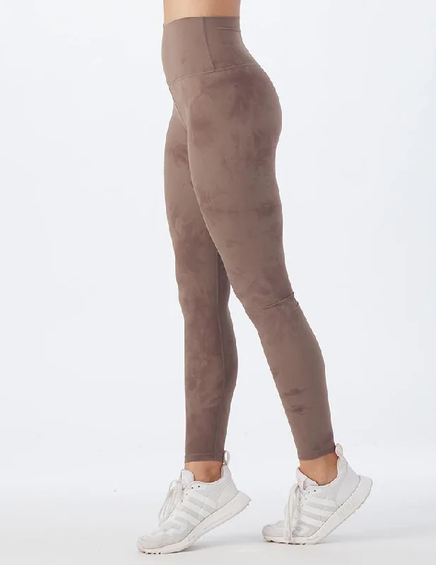 High Waist Pure Legging: Mocha Tie-Dye