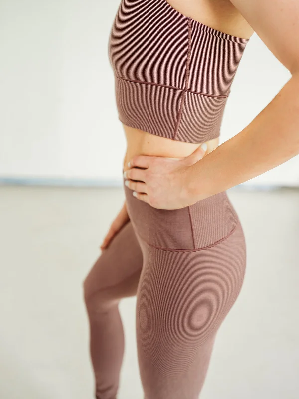 Mauve Microstripe Yoga Pants