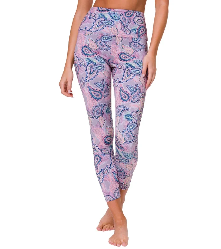 Onzie High Waisted Basic 7/8 Yoga Leggings Tropical Paisley