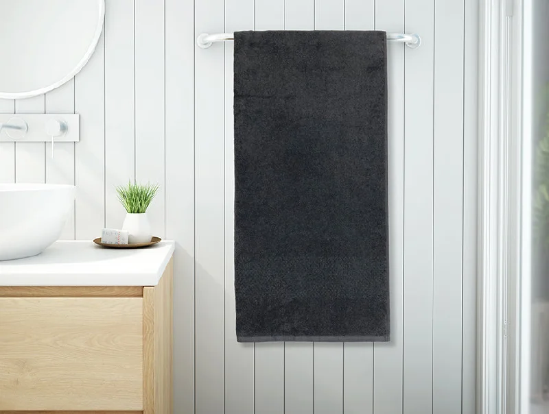 Shadow-Dark Grey 1 Piece 100% Cotton Bath Towel - Swift Dry By Spaces-1058895