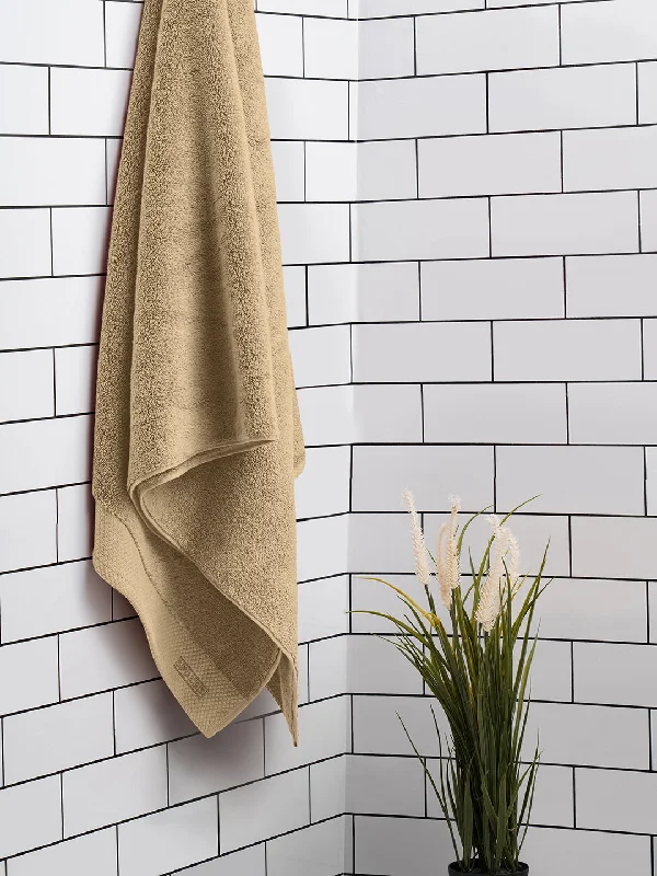 Solid Beige 100% Egyptian Cotton Bath Towel - Luxury Egyption Cotton By Spaces