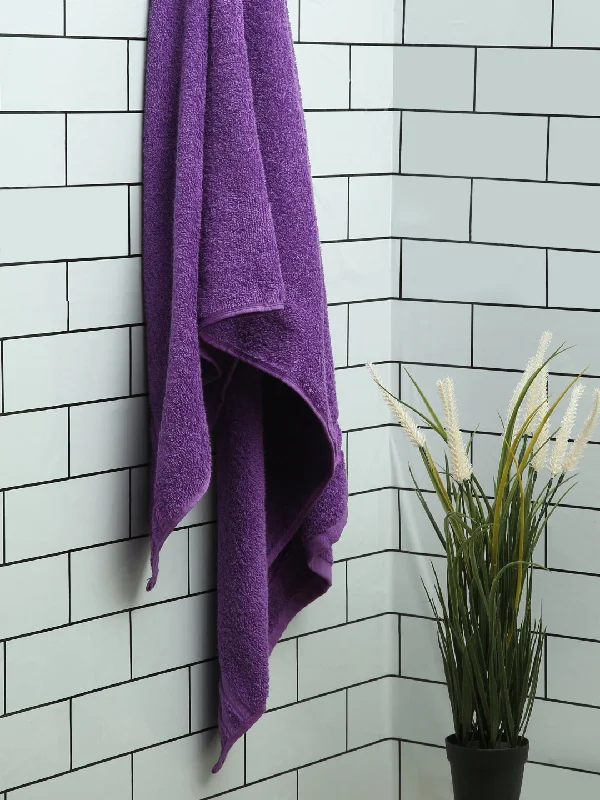 Solid Deep Lavender 100% Cotton Quick Absorbent Bath Towel - Quik Dry By Welspun