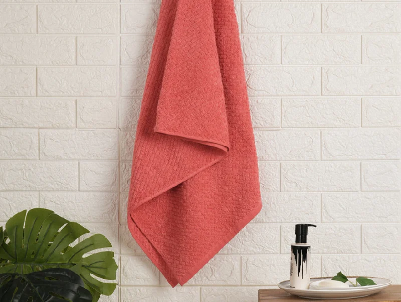 Spiced Coral - Dark Orange 100% Cotton Bath Towel - Genesis By Spaces