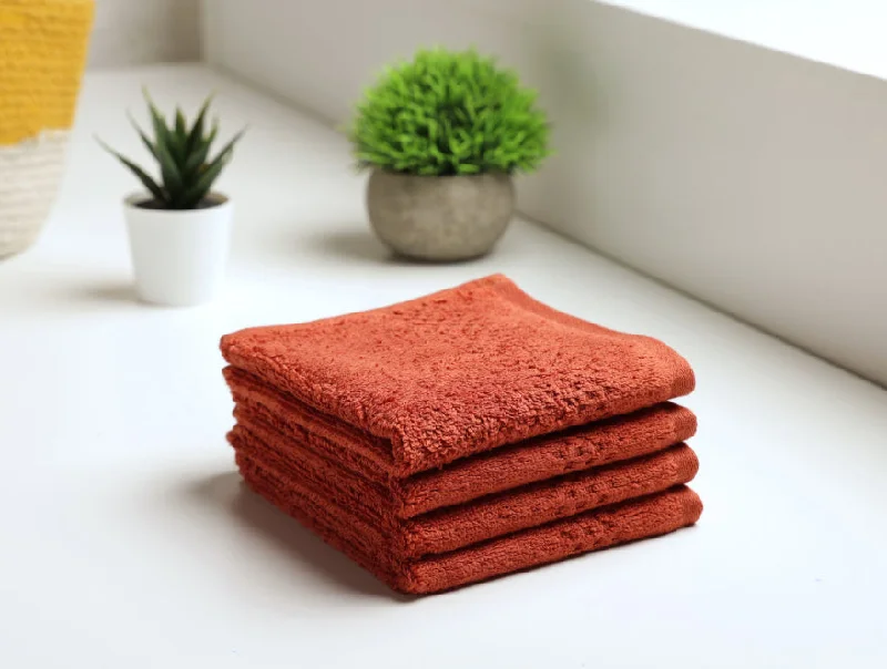 Swift Dry 100% Cotton Face Towel Set (4 Pcs)