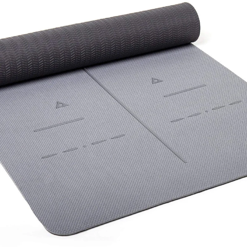 TPE Body Alignment System Yoga Mat - Gray