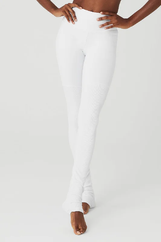 High-Waist Goddess Legging - White/White