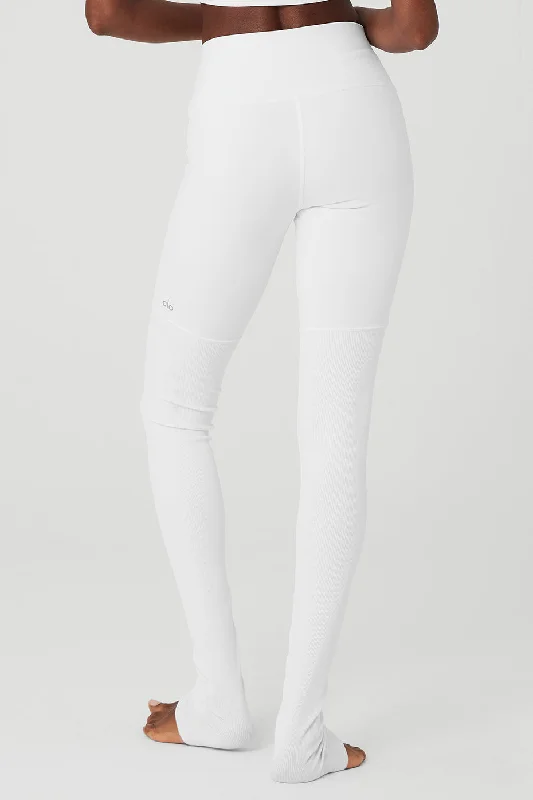 High-Waist Goddess Legging - White/White