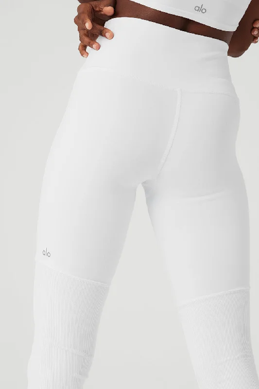 High-Waist Goddess Legging - White/White