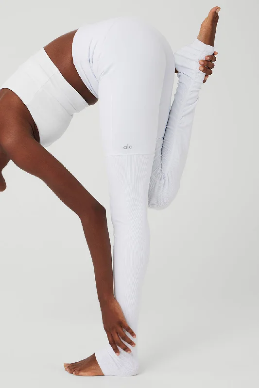 High-Waist Goddess Legging - White/White