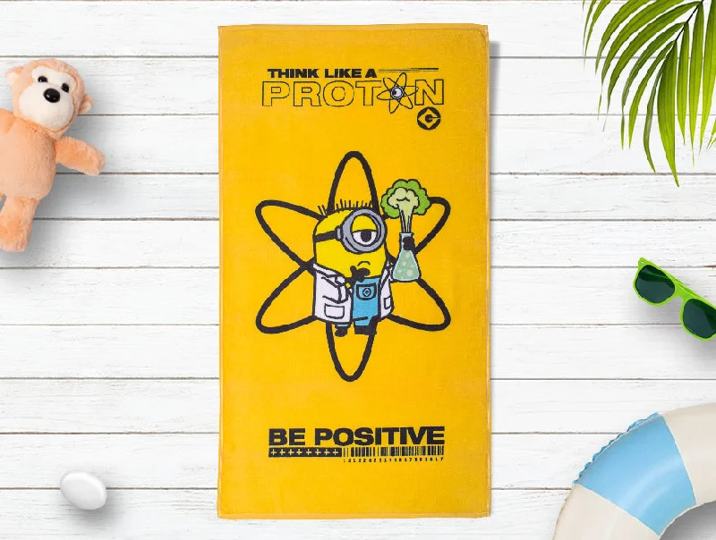 Yellow  100% Cotton Bath Towel - Universal Minions By Spaces