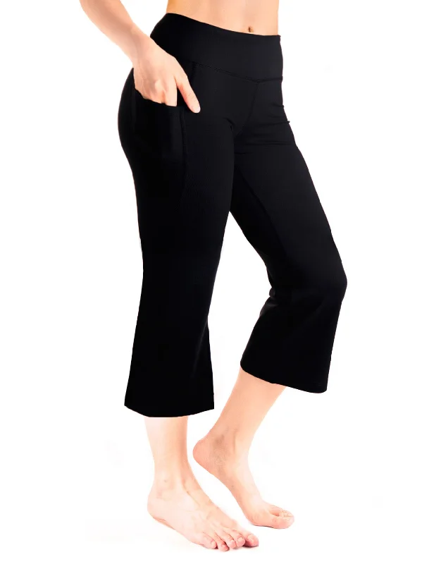 Essential Flare Capri Yoga Pants, Side Pockets