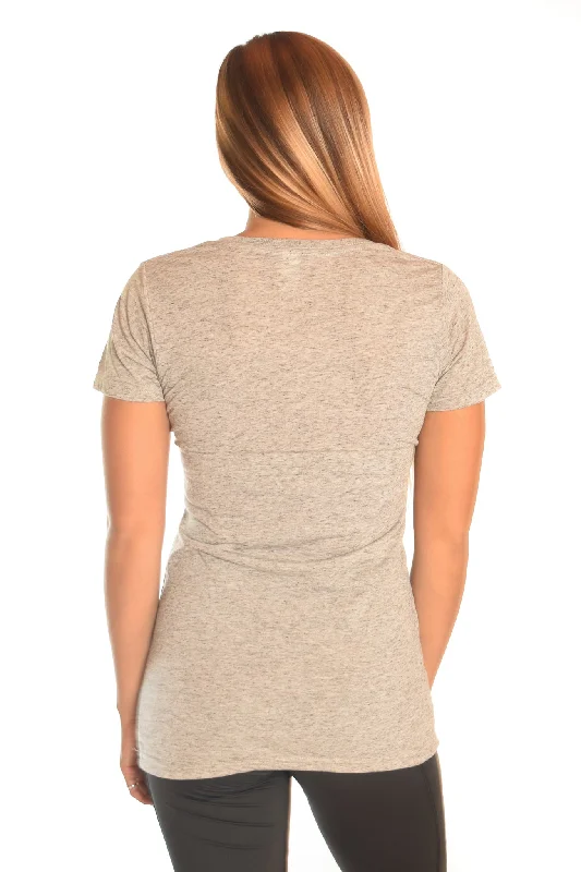 Light Heather Gray V-Neck with Tibetan Om