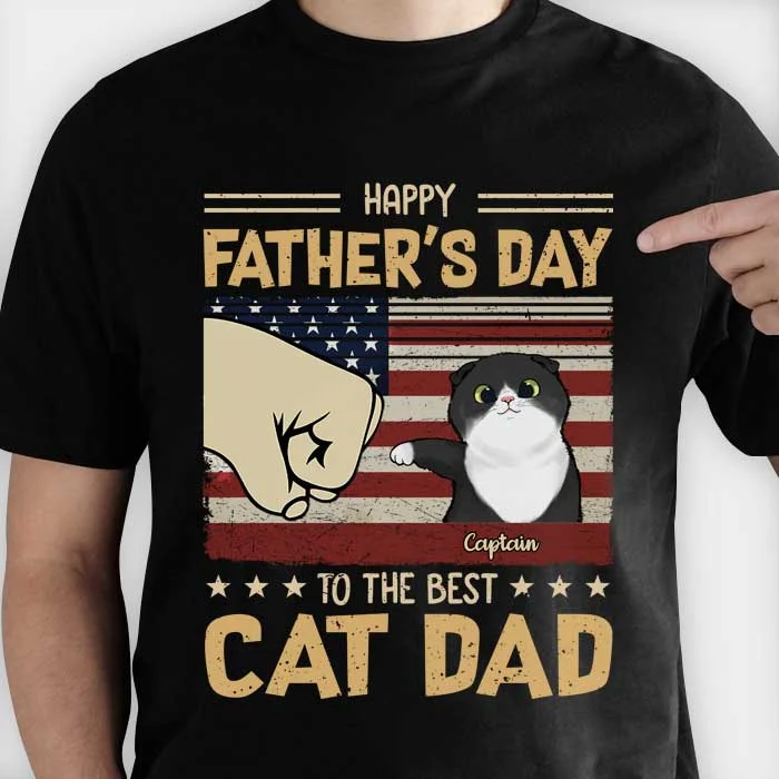 Happy Father's Day To The Best Cat Dad - Gift For Dad, Personalized Unisex T-Shirt