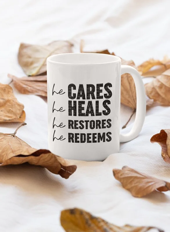 He Cares Mug