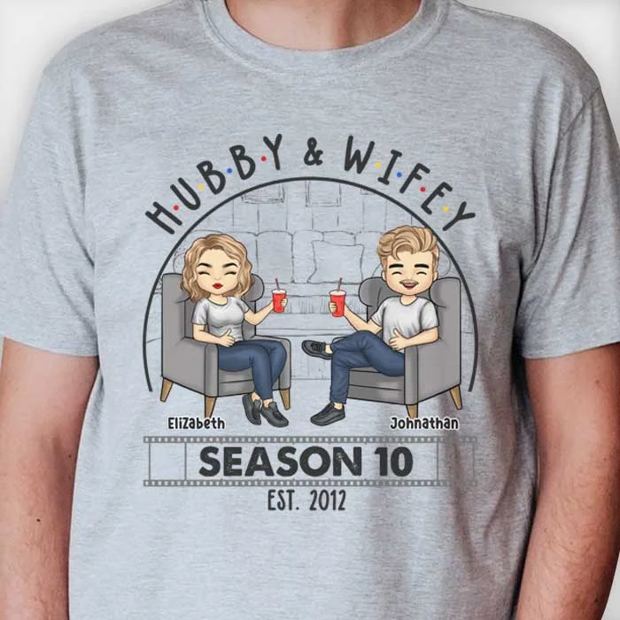 Hubby & Wifey Together Since - Personalized Unisex T-shirt, Hoodie, Sweatshirt - Gift For Couple, Husband Wife, Anniversary, Engagement, Wedding, Marriage Gift