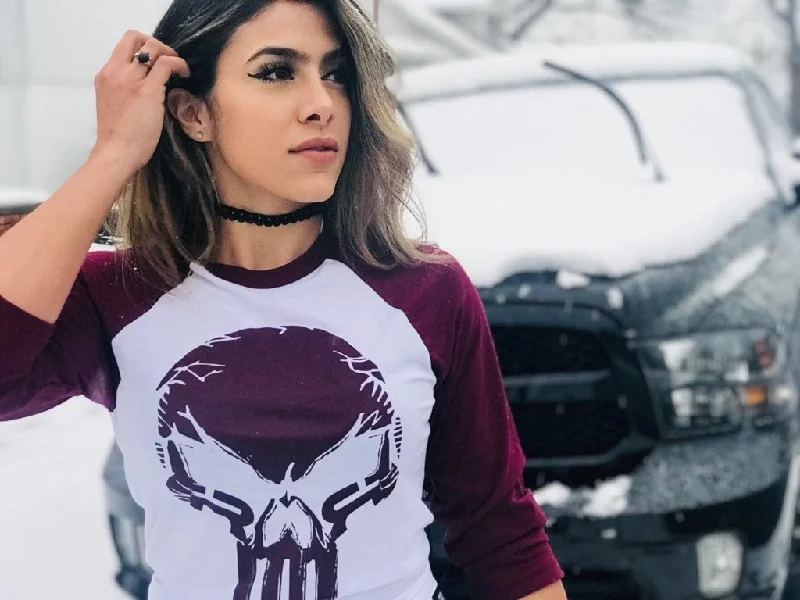 Iron Rebel Prep Mode Womens Raglan - White-Maroon