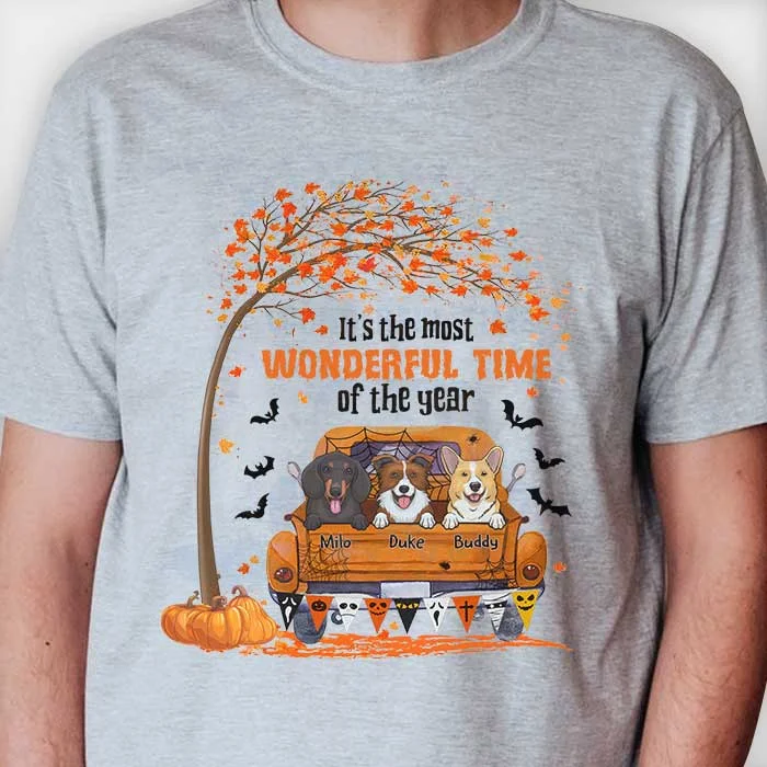 Halloween For Dogs - It's The Most Wonderful Time Of The Year - Personalized Unisex T-Shirt, Halloween Ideas