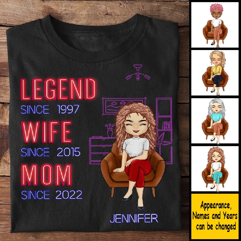 Legend Wife & Mom Since - Gift For Mom - Personalized Unisex T-Shirt, Hoodie