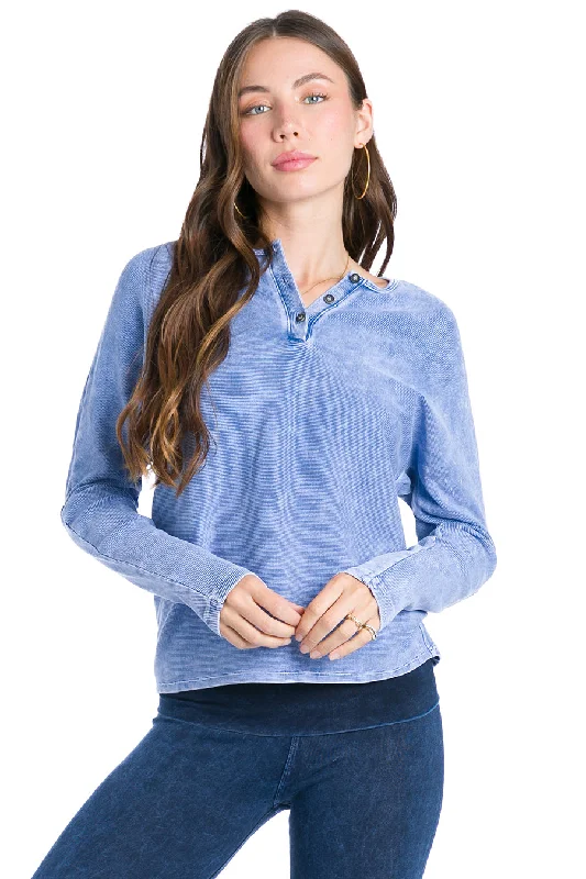 Long Sleeve Hi-Lo Henley T