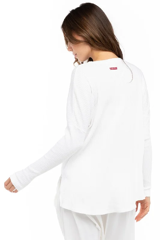 Long Sleeve Ribbed Hi-Lo Slouchy Pullover