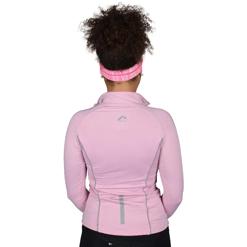 More Mile Hi-Viz Half Zip Womens Long Sleeve Running Top - Pink