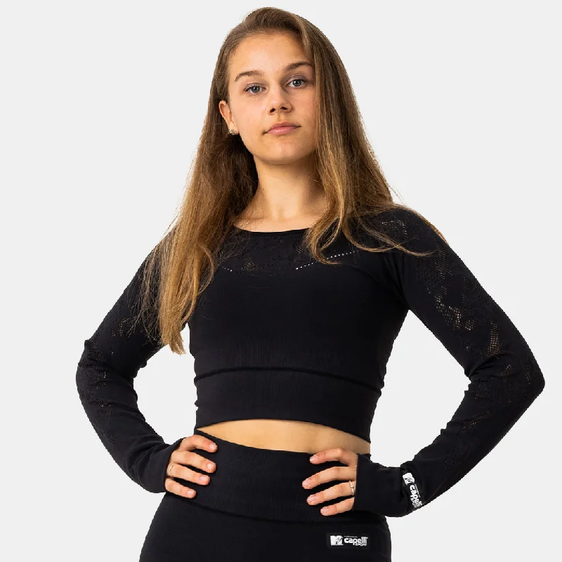 MTV WOMEN'S SPORTY LONG SLEEVE CROP