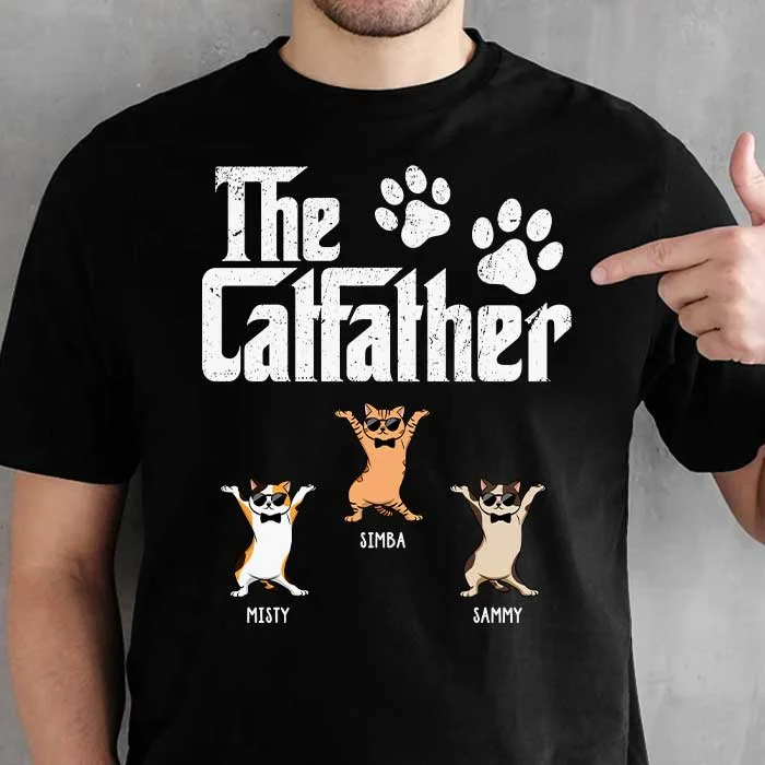 The Cat Father Funny Cat - Gift For Dad, Personalized Unisex T-Shirt