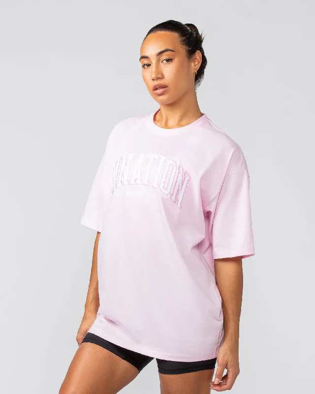 Varsity Oversized Tee - Pale Pink