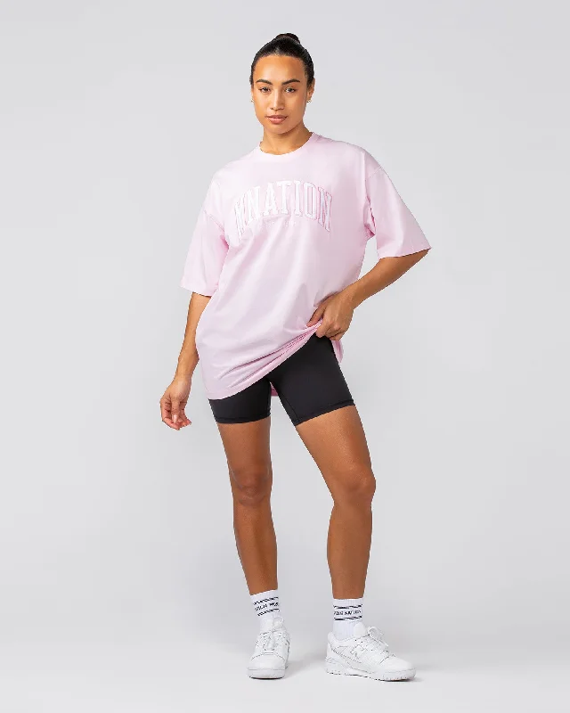 Varsity Oversized Tee - Pale Pink