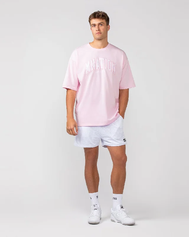 Varsity Oversized Tee - Pale Pink