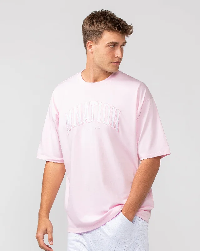 Varsity Oversized Tee - Pale Pink