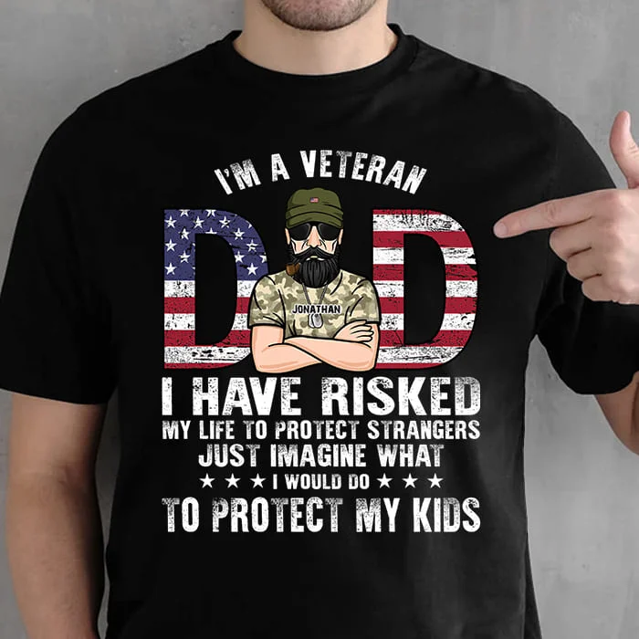 Veteran Dad - Gift For 4th Of July - Personalized Unisex T-Shirt